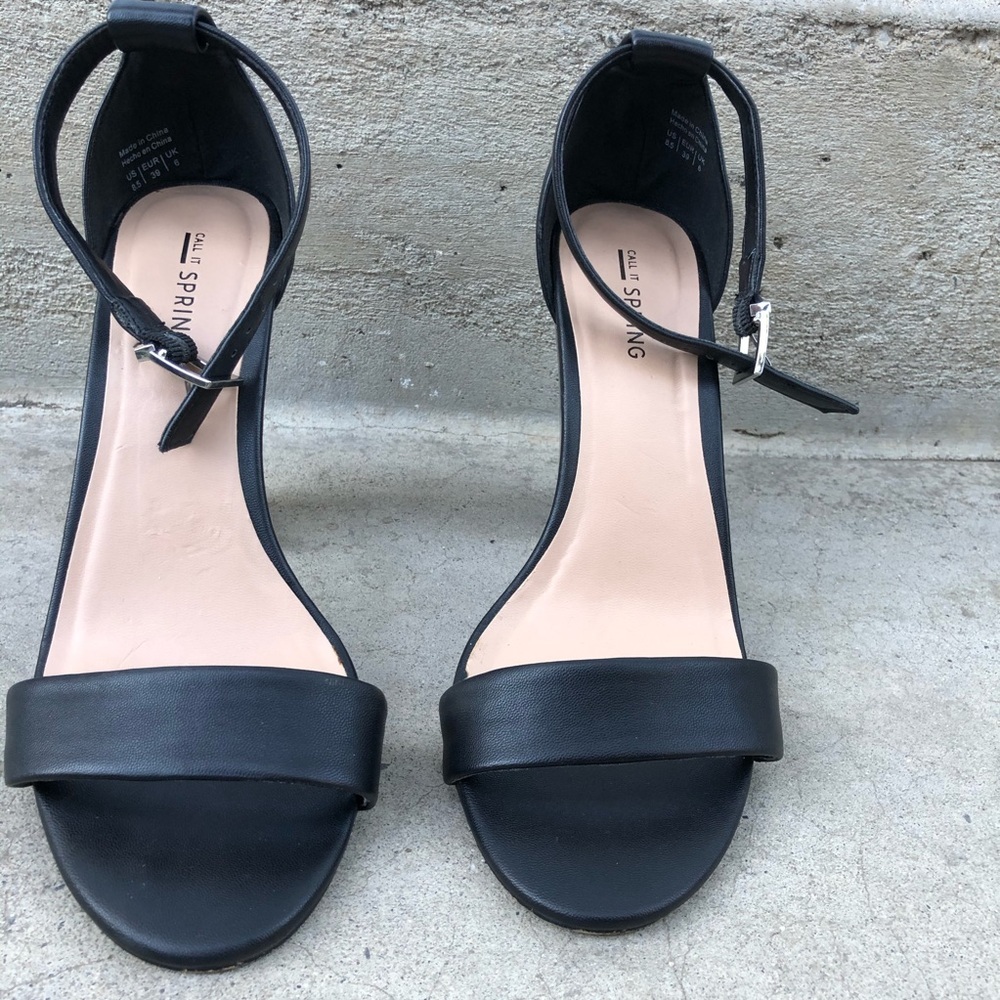 Call It Spring | Simple Black Heels in Tayvia Style | Vegan Leather